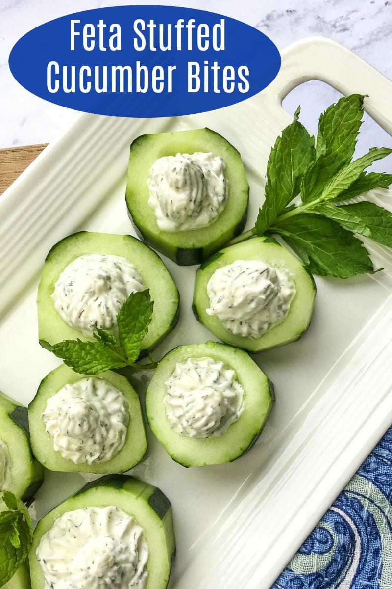 Feta Stuffed Cucumber Appetizer Bites Recipe - Mama Likes To Cook