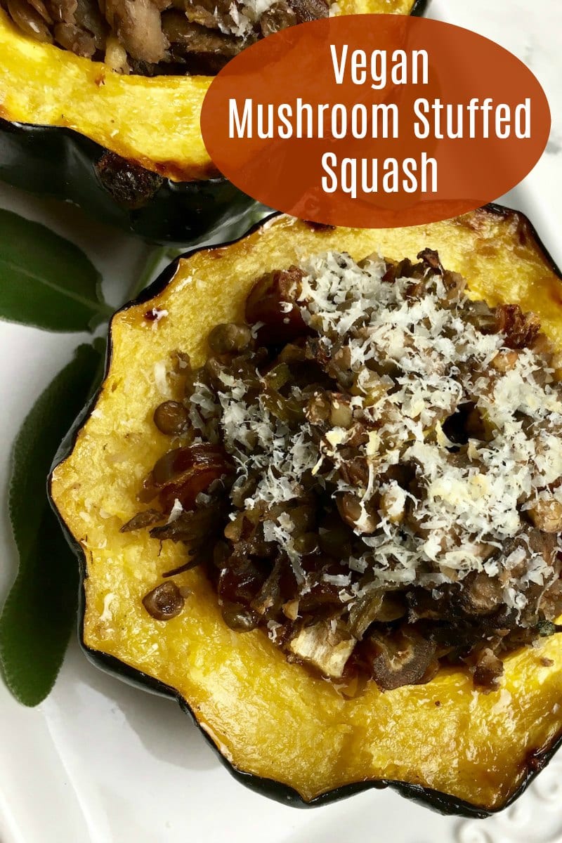 pin vegan mushroom stuffed acorn squash