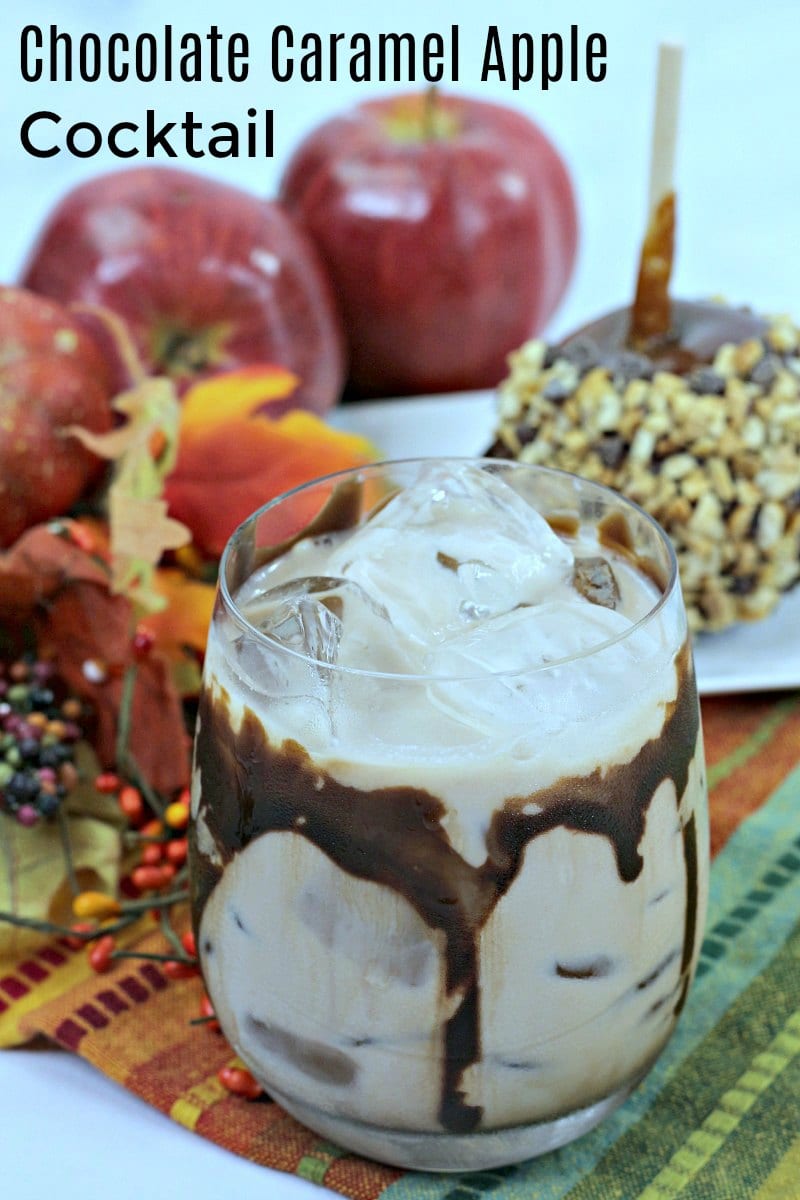 Chocolate Caramel Apple Cocktail Recipe #FallCocktail