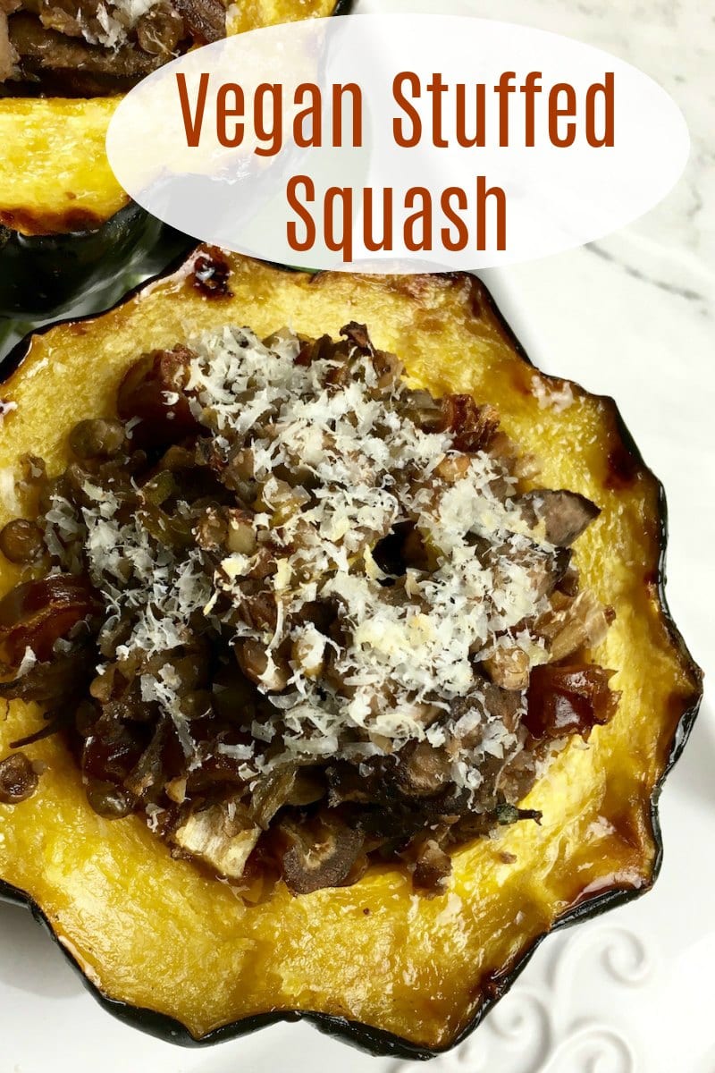 Vegan Mushroom Stuffed Acorn Squash Recipe