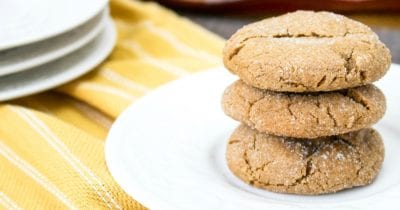 chewy gingersnap cookies with yellow towel
