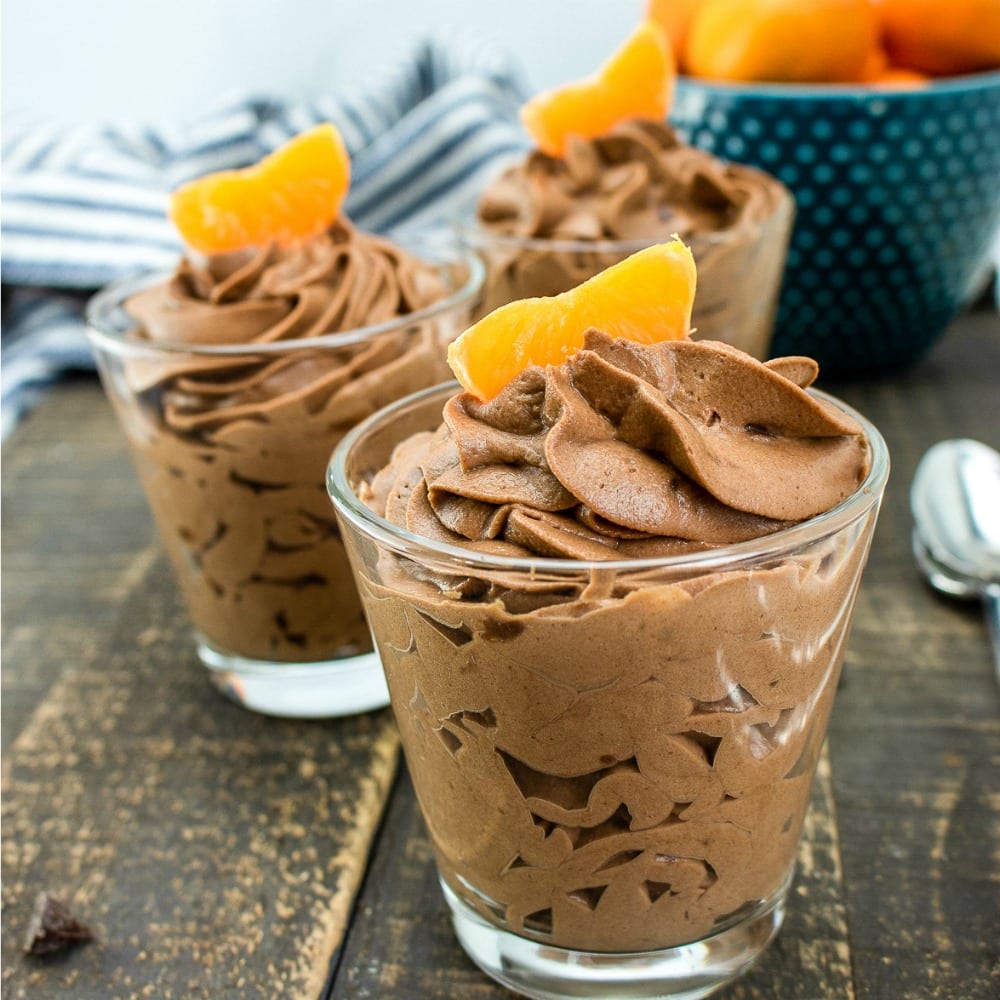 insta chocolate mousse and tangerines