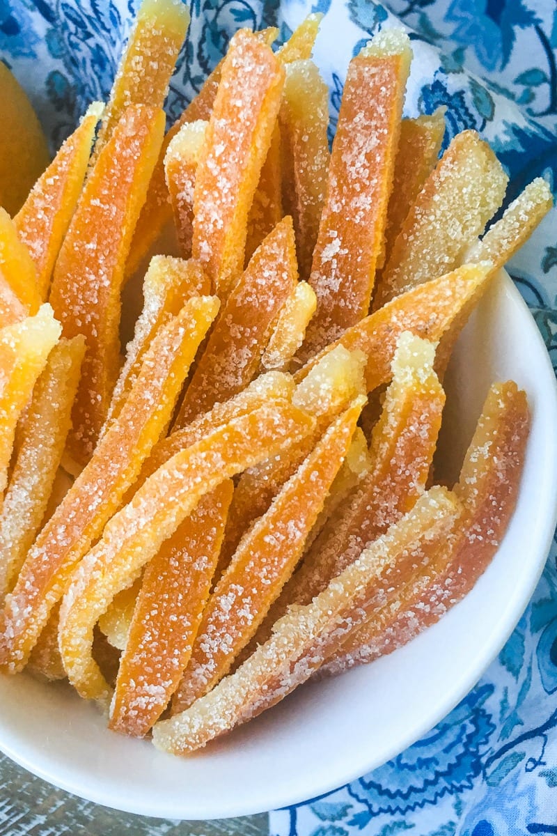 Old Fashioned Candied Orange Peel Recipe #CandiedFruit #SugaredFruit