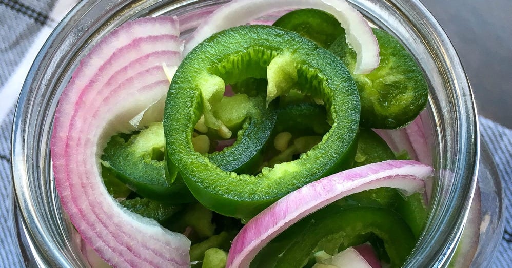 pickled peppers in process