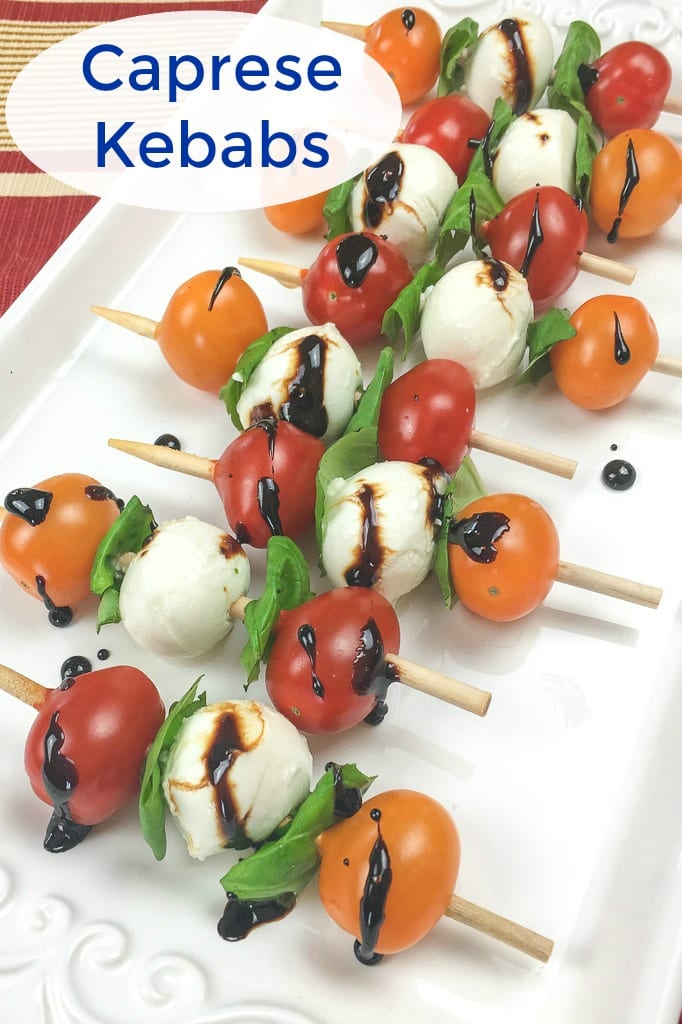 pin caprese kebabs on platter