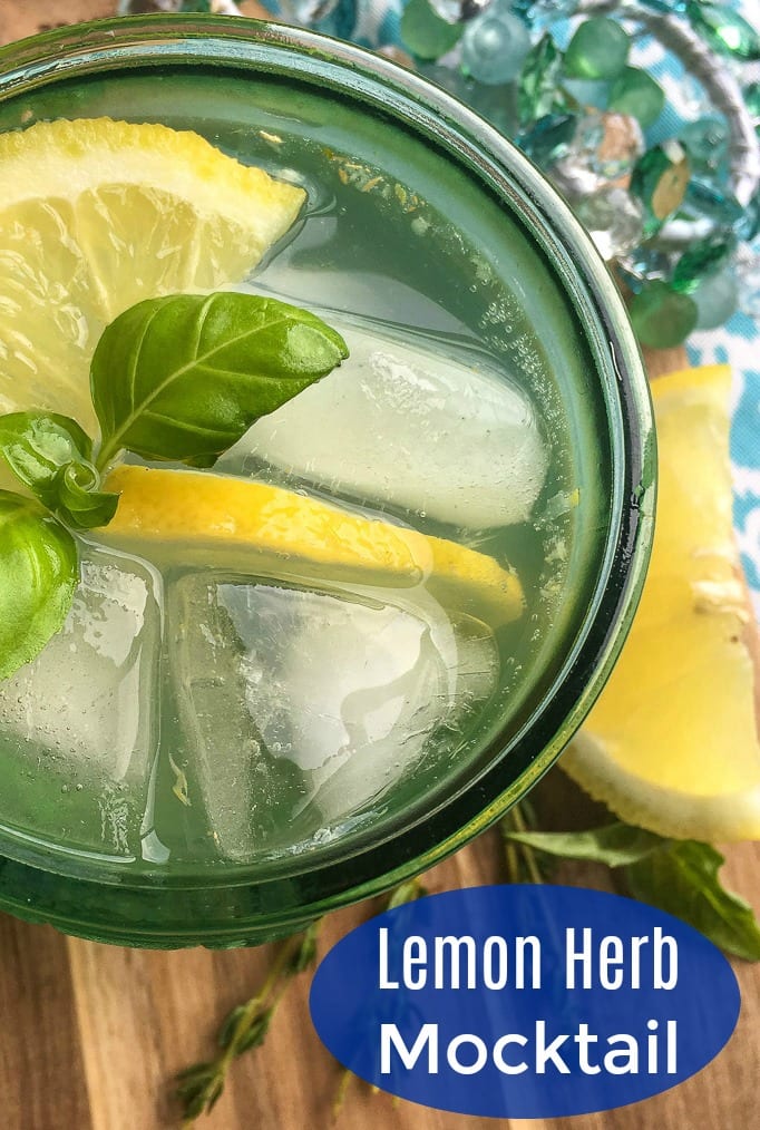 Refreshing Lemon Herb Mocktail Recipe #Mocktail #PartyDrink #VirginDrink #LemonMocktail