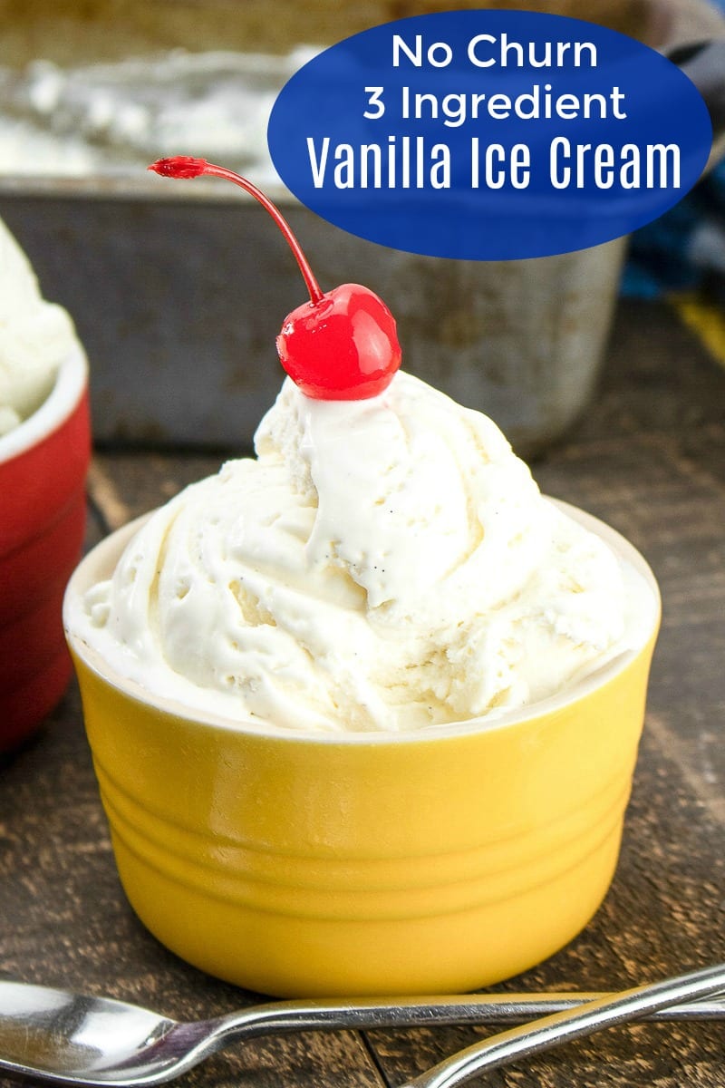 Easy 3 Ingredient No Churn Vanilla Ice Cream Recipe #NoChurnIceCream #NoChurn #IceCream #HomemadeIceCream #VanillaIceCream