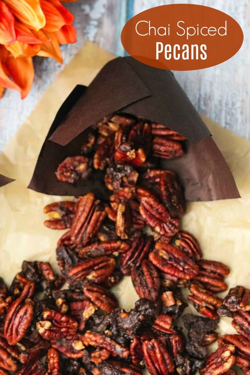 Chai Spiced Pecans Recipe #ChaiSpice #FoodGifts #CandiedPecans #CandiedNuts