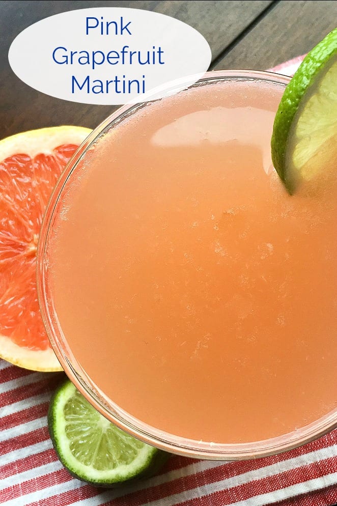 Pretty in Pink Grapefruit Martini Recipe #PinkGrapefruit #Cocktail #Martini #PinkCocktail #GrapefruitMartini #GrapefruitCocktail