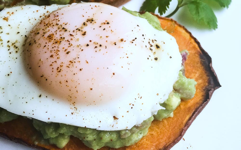 feature egg avocado sweet potato toast