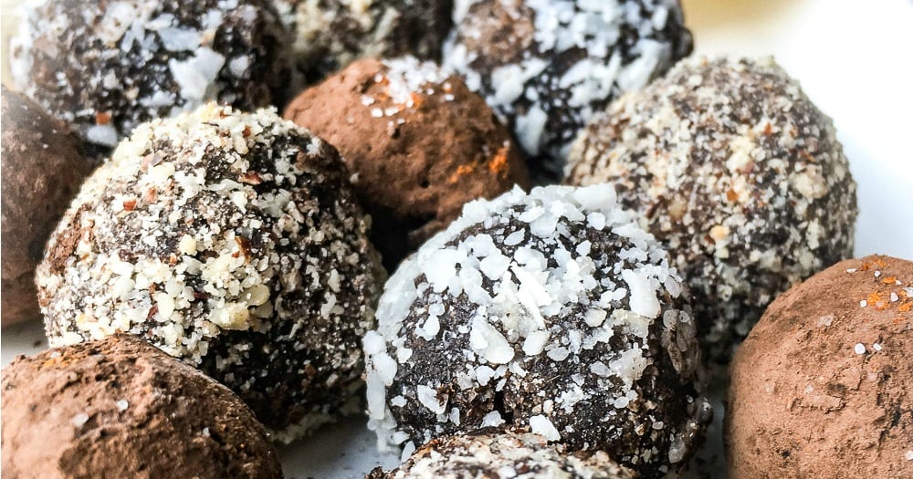 gluten free chocolate truffles with hazelnuts