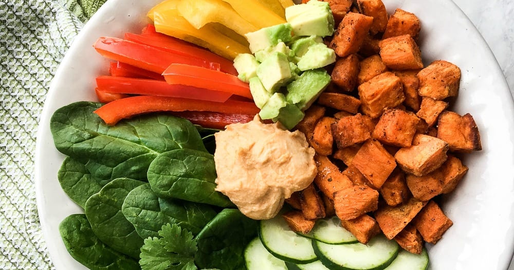 sweet potato sriracha buddha bowl