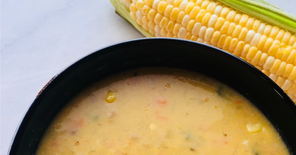 feature vegan sweet corn chowder