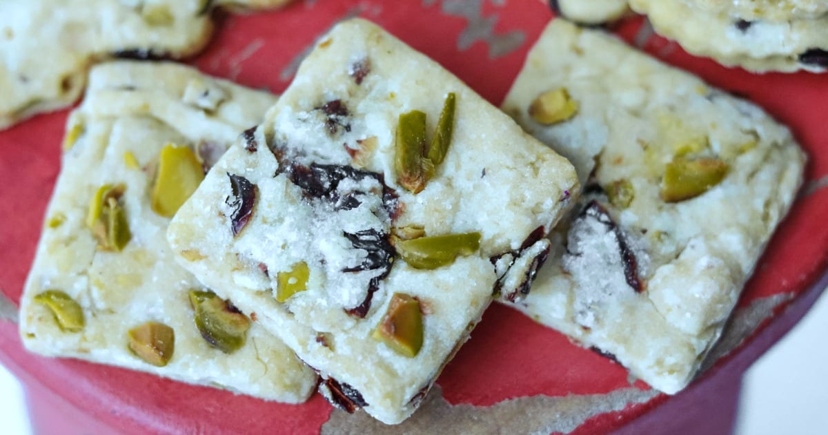 feature white chocolate cherry pistachio cookies