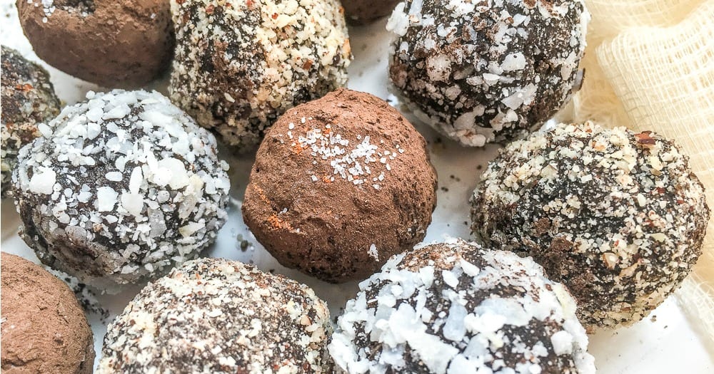 no bake chocolate truffles with hazelnuts