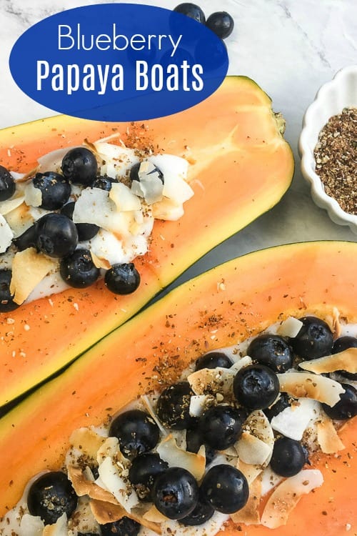 Greek Yogurt Papaya Boat Breakfast Recipe #Papaya #PapayaRecipe