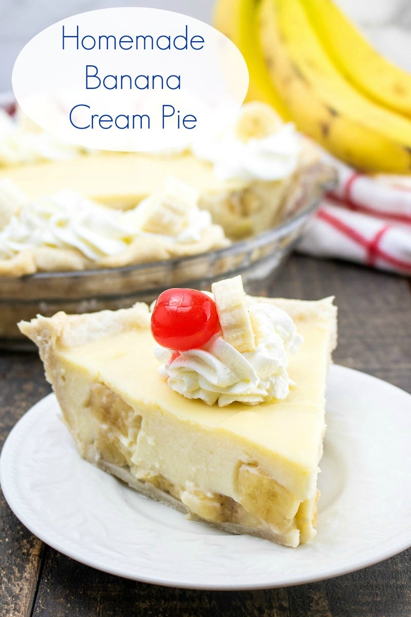Banana Cream Pie with Homemade Crust #PieCrust #BananaCream #BananaCreamPie #PieRecipe #EasyPieRecipe
