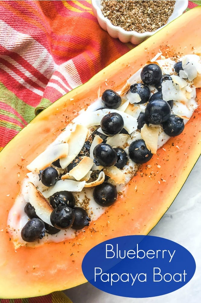 Greek Yogurt Papaya Boat Breakfast Recipe #Papaya #PapayaRecipe