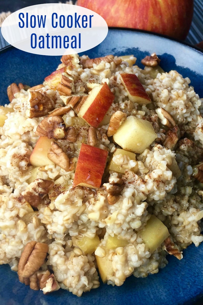 Mornings are made for comfort food, so this simple apple cinnamon slow cooker oatmeal recipe is a wonderful way to start the day. 