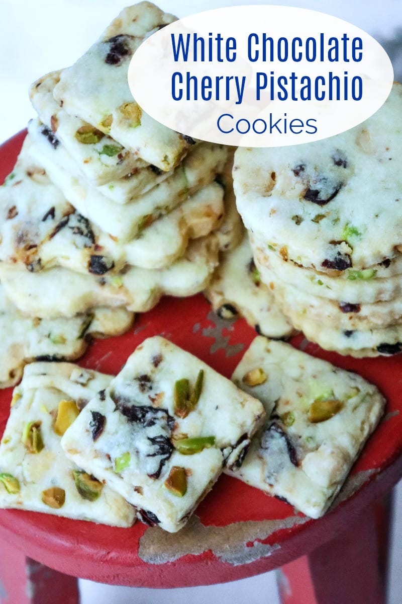 White Chocolate Cherry Pistachio Cookies Recipe #cookies