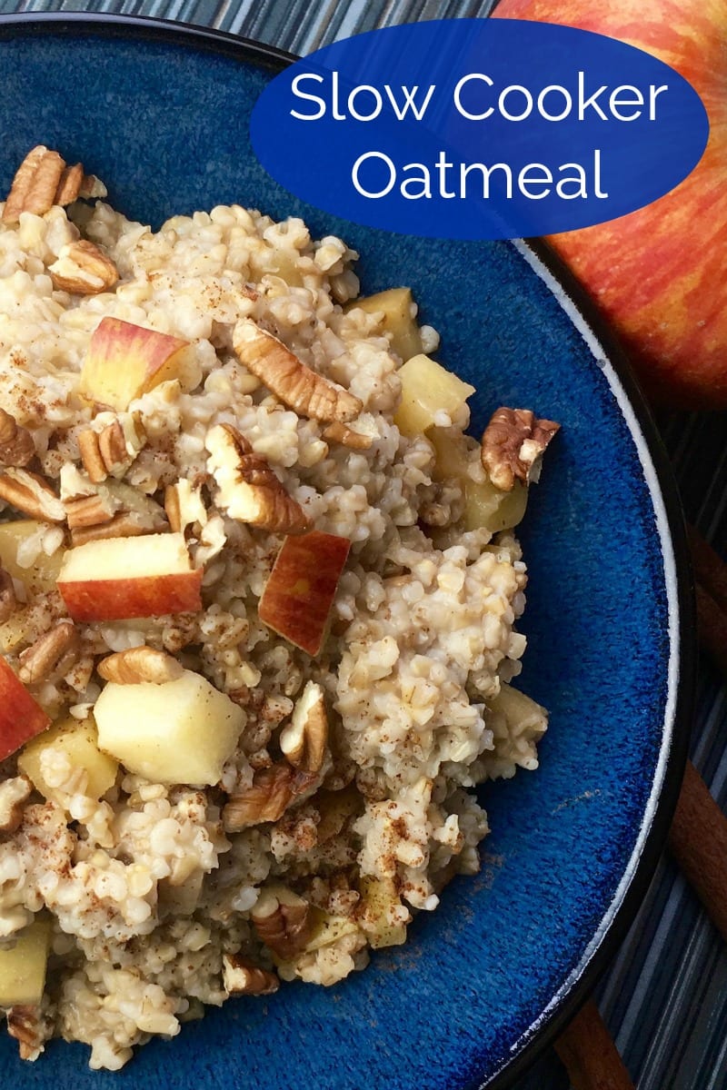 Mornings are made for comfort food, so this simple apple cinnamon slow cooker oatmeal recipe is a wonderful way to start the day. 