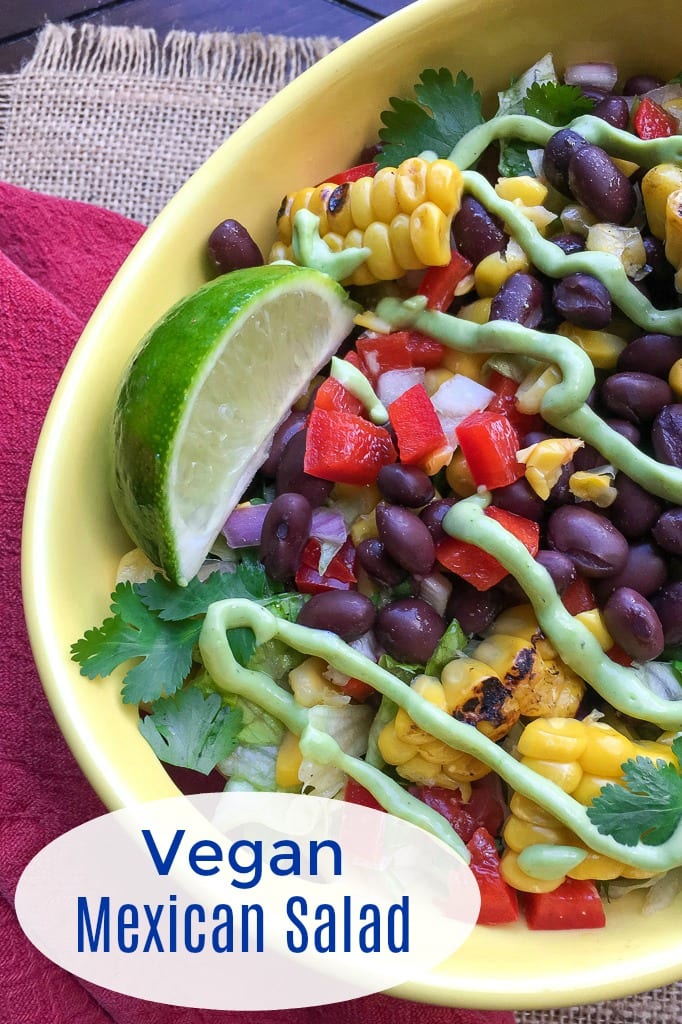 pin mexican salad with dressing