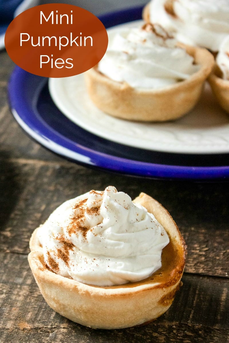 Single Serve Mini Pumpkin Pies Recipe #Pie #PumpkinPie #SingleServeDesserts
