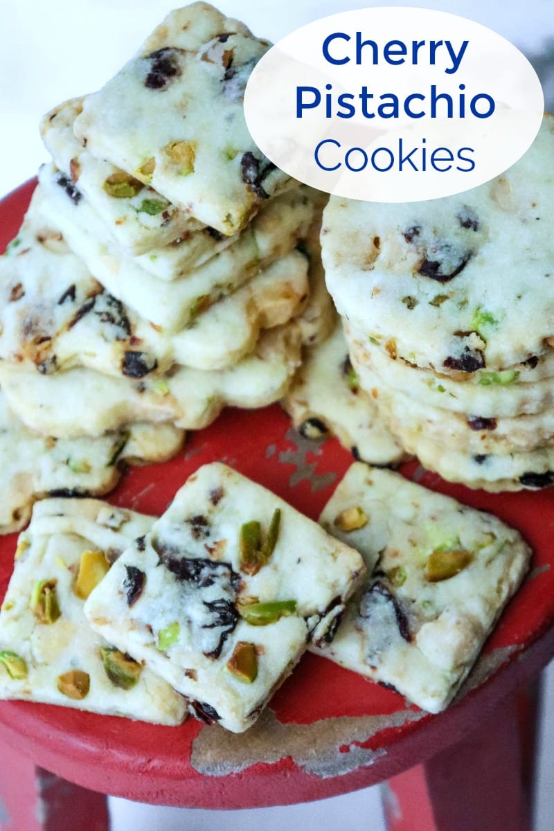 White Chocolate Cherry Pistachio Cookies Recipe #cookies