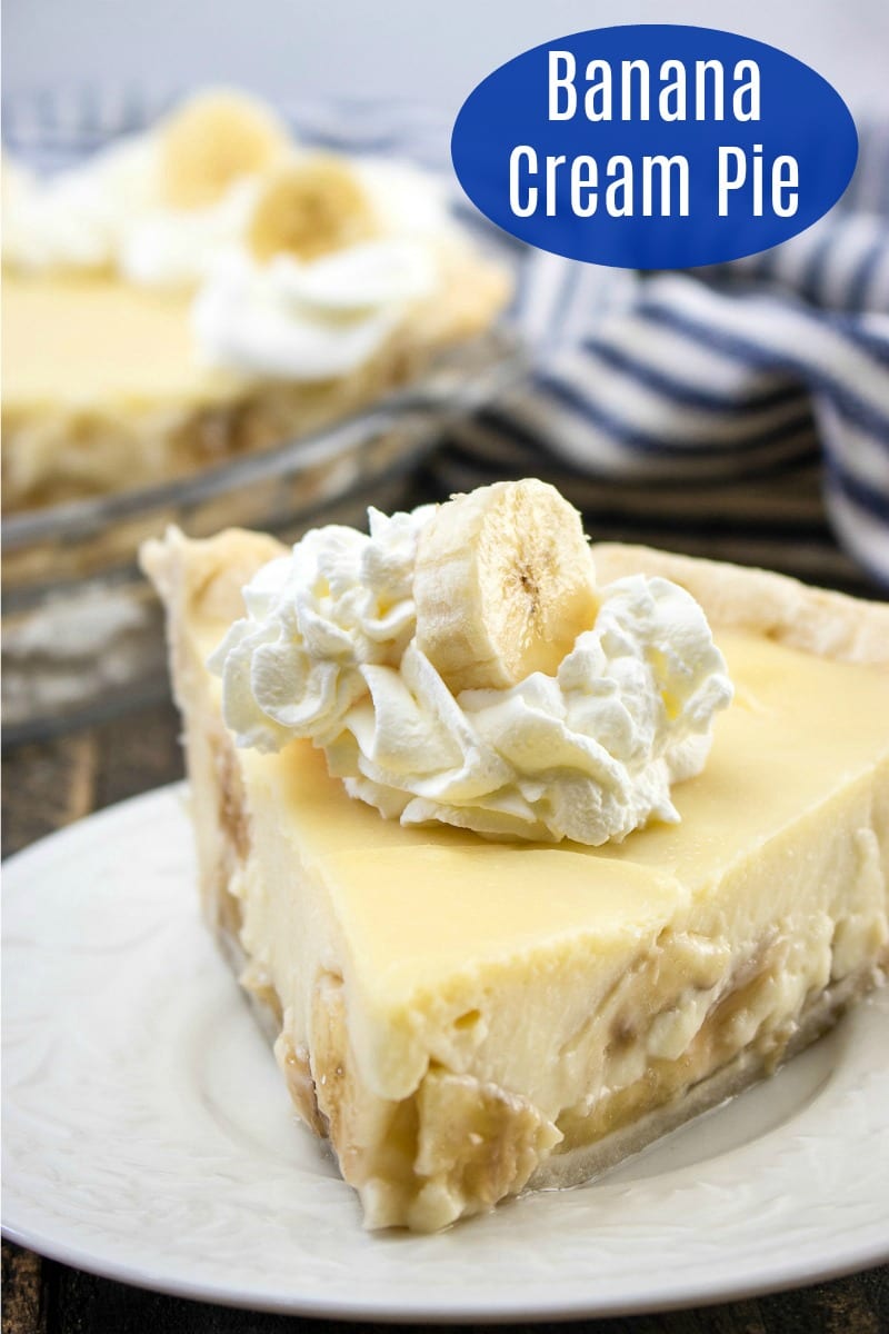 Banana Cream Pie with Homemade Crust #PieCrust #BananaCream #BananaCreamPie #PieRecipe #EasyPieRecipe