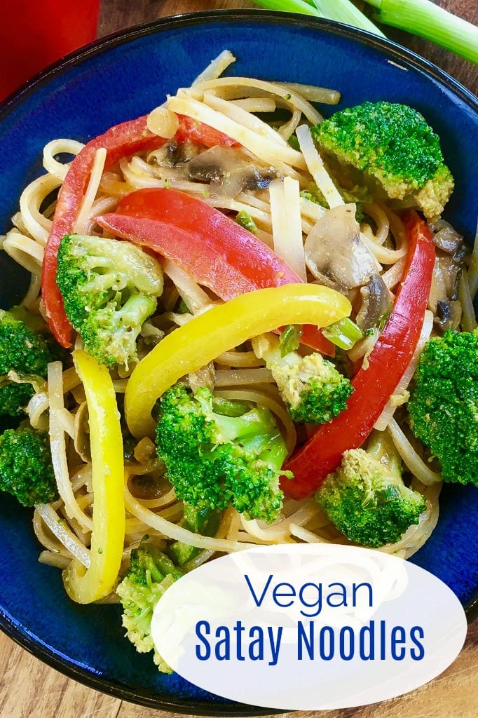 Vegan Satay Noodles Recipe #PeanutNoodles #Vegan #Vegetarian #AsianNoodles