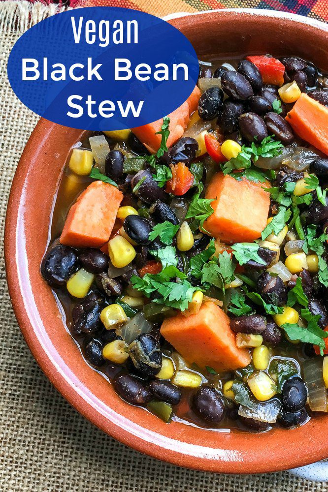 Vegan Black Bean Stew Recipe #veganstew