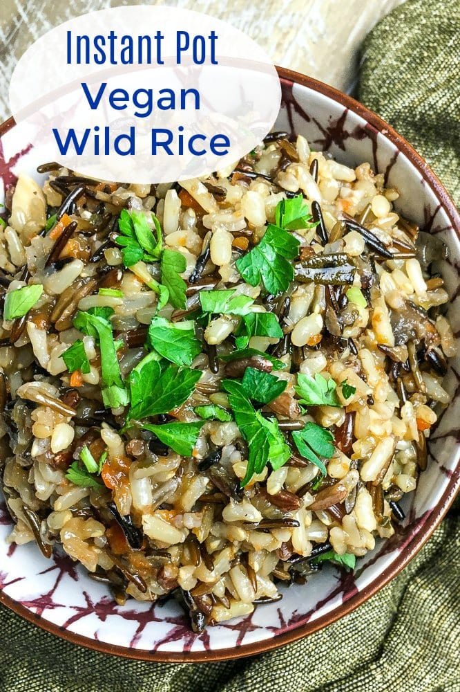 Easy Vegan Instant Pot Wild Rice Pilaf Recipe #WildRice #InstantPotRecipes #InstantPot