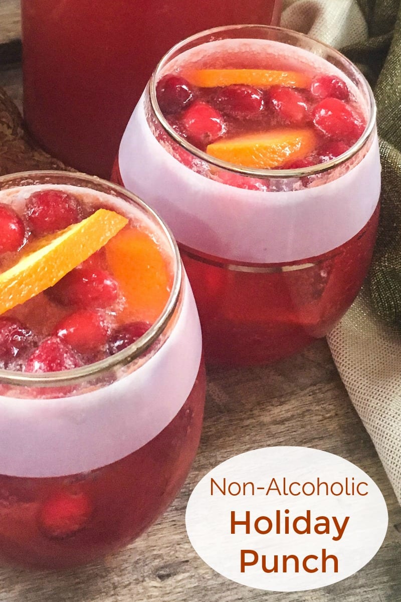 Kid Friendly Holiday Punch Recipe #Mocktail #NonAlcoholicDrink #HolidayPunch