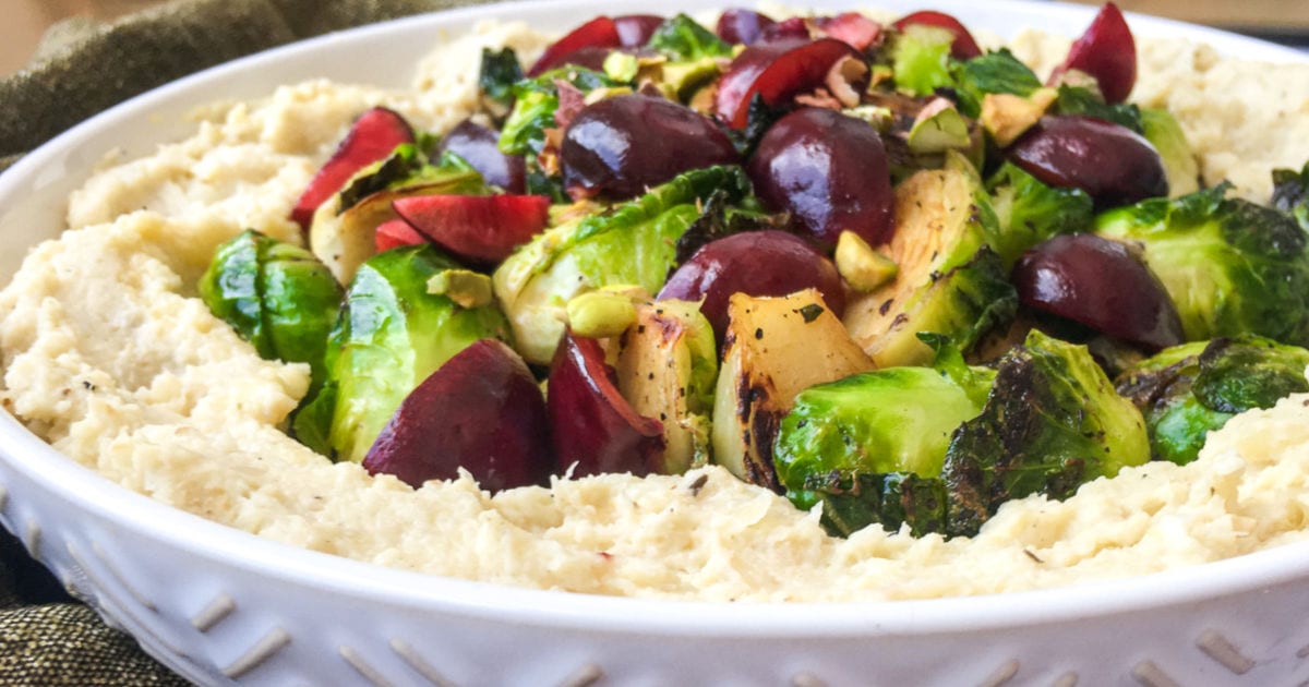 bowl of loaded mashed cauliflower