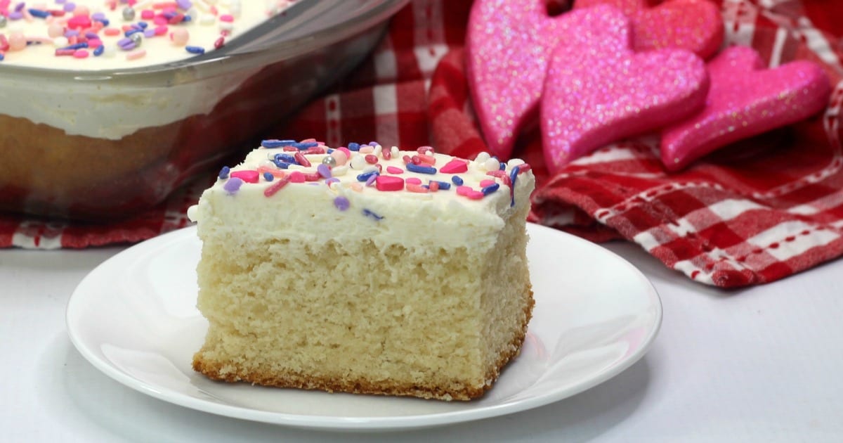 feature slice of sheet cake for valentines day