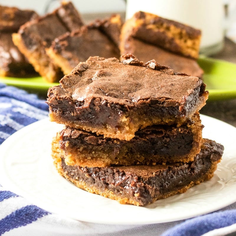 insta peanut butter brownies on plate