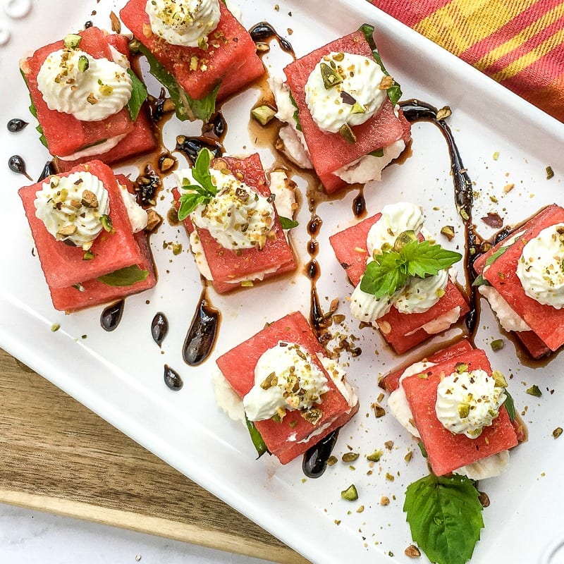 insta watermelon caprese appetizer