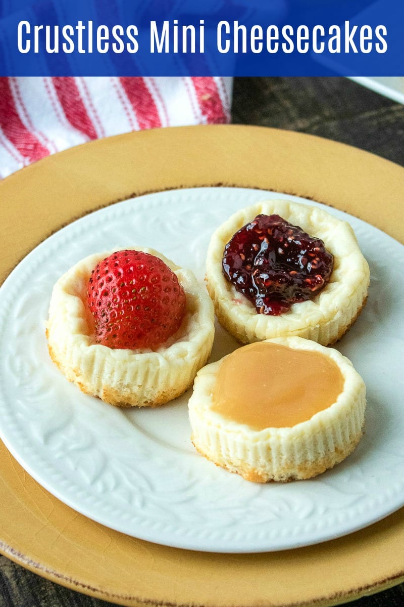 pin crustless mini cheesecake trio