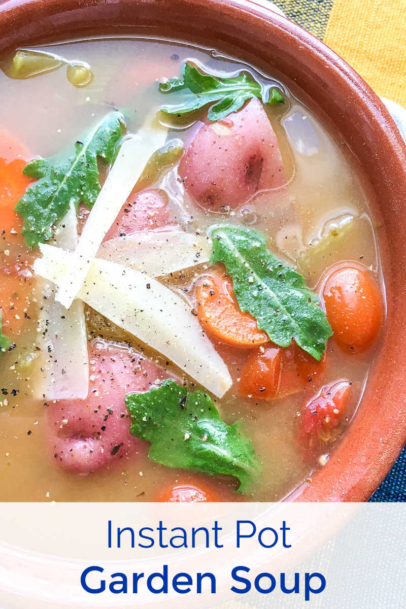 Stock up on veggies at the farmers market or pick them from your own garden, so you can make this vegetarian Instant Pot farmers market soup. 