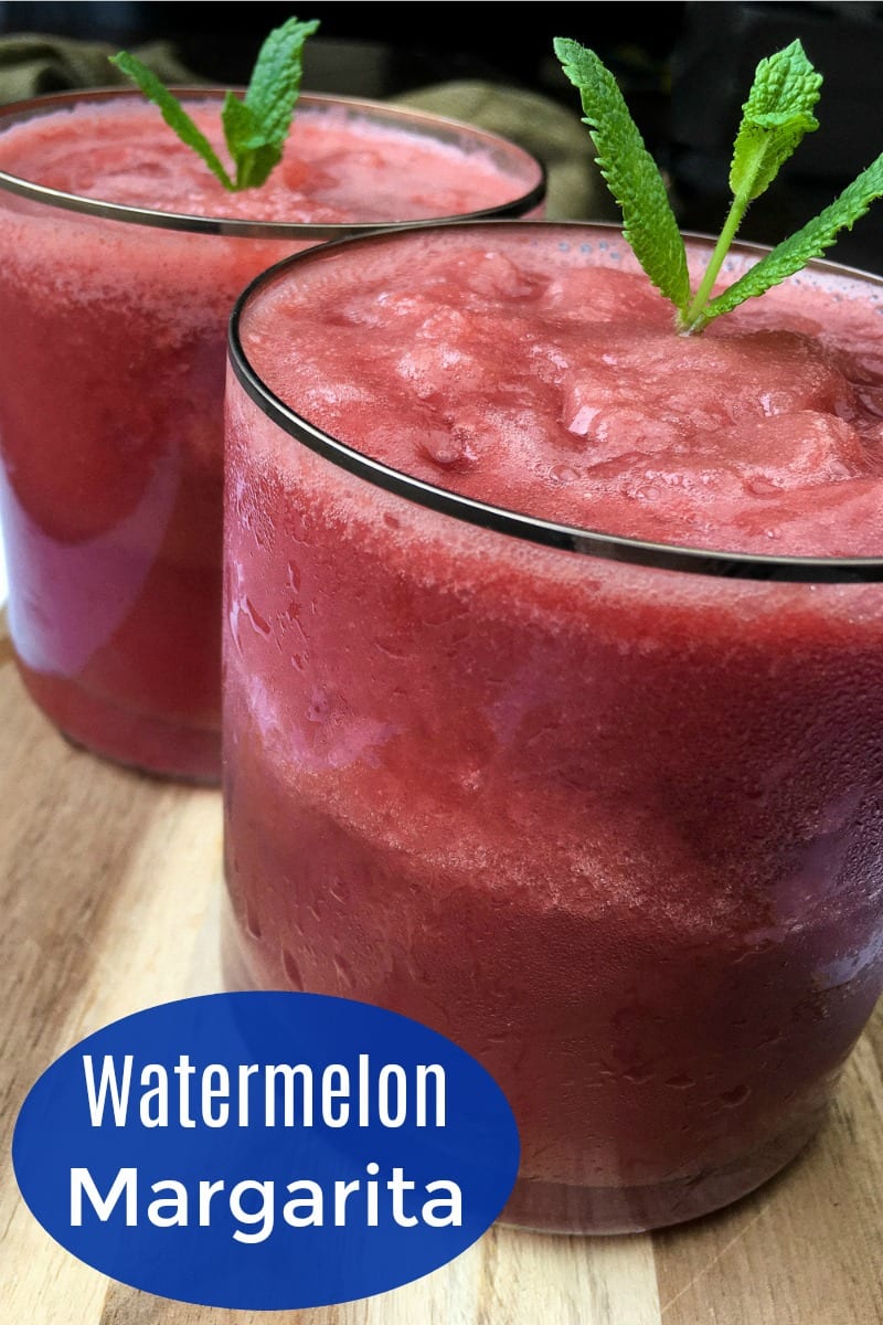 Blended Watermelon Margarita #Margarita #WatermelonMargarita #WatermelonCocktail