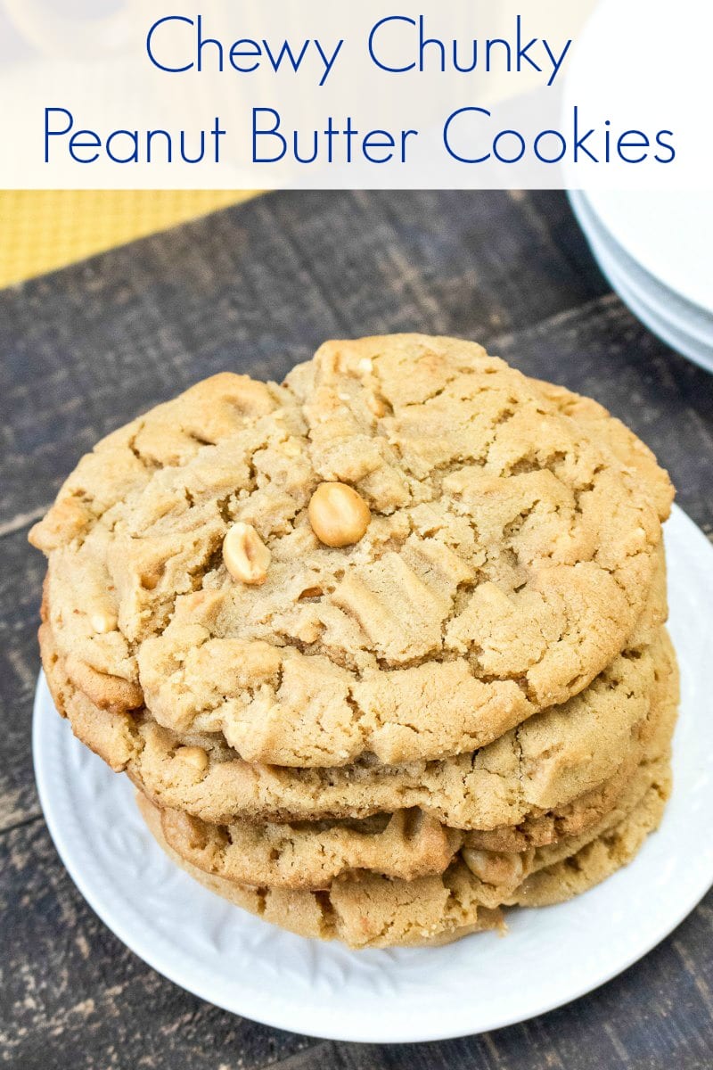 #Cookies #ChunkyCookies #ChewyCookies These classic chewy chunky peanut butter cookies are amazing, so they bring back happy childhood memories of baking with my mom. 