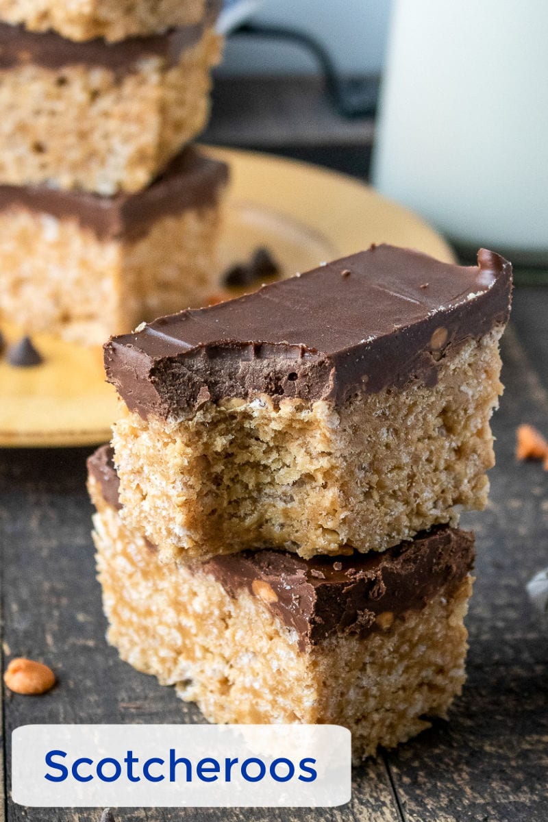 Rice Krispies Scotcheroos #nobake #nobakedessert #ricekrispietreats