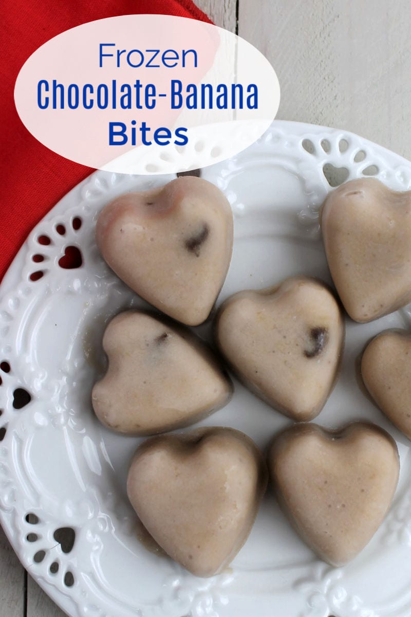 These heart shaped frozen banana bites are delicious, so it's great that they are easy to make and healthier than typical store bought ice cream novelties. 