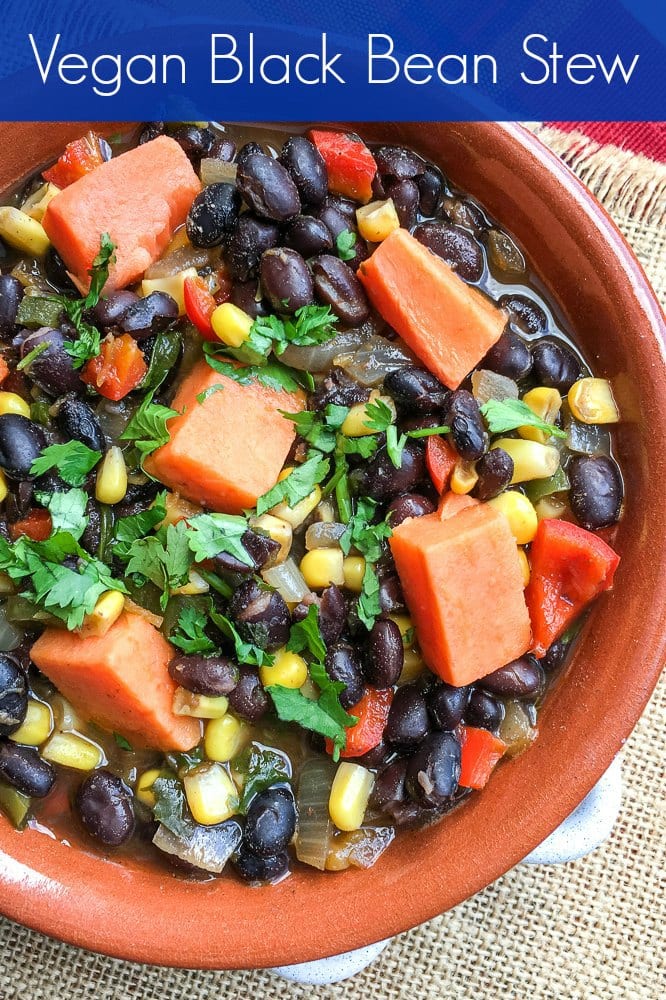 Vegan Black Bean Stew Recipe #veganstew