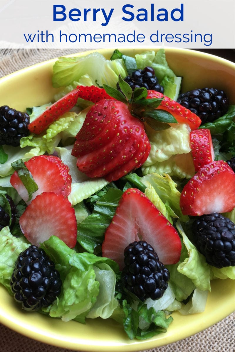 When you want a salad that is extra special, toss this homemade raspberry vinaigrette dressing into my fresh mixed berry salad. 