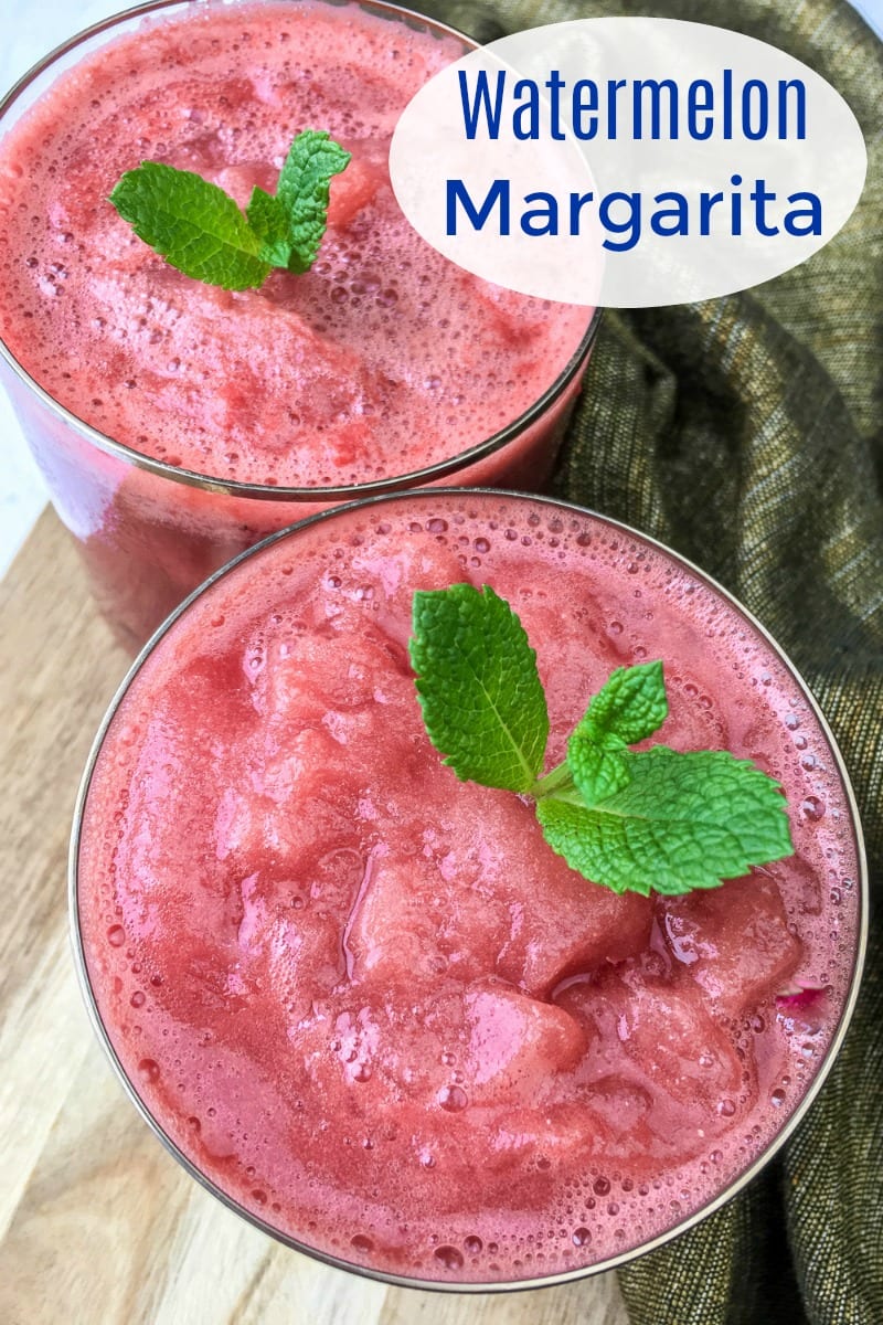 Blended Watermelon Margarita #Margarita #WatermelonMargarita #WatermelonCocktail