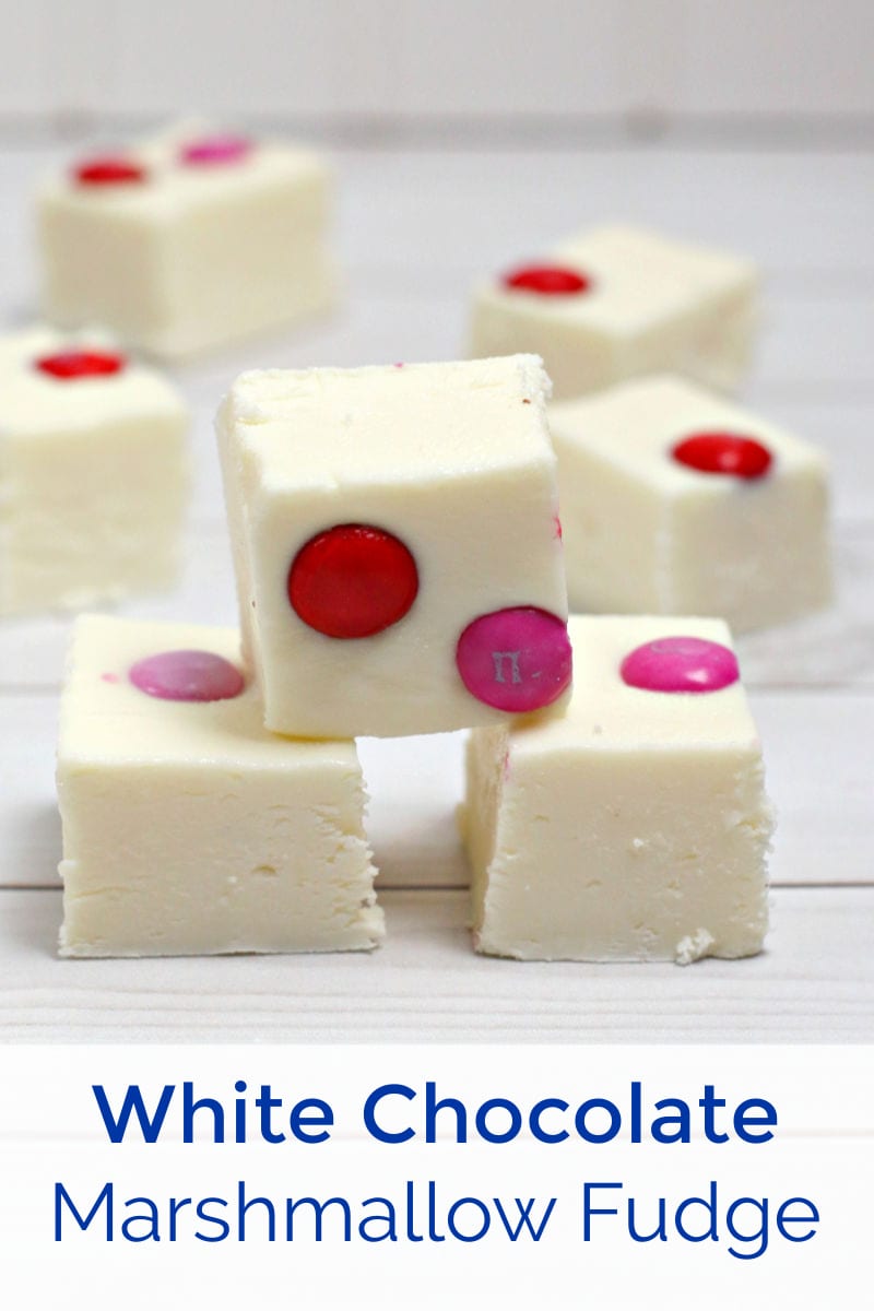 White chocolate marshmallow fudge is a cute and tasty sweet treat, so you'll want to make this recipe to enjoy for Valentine's Day. 