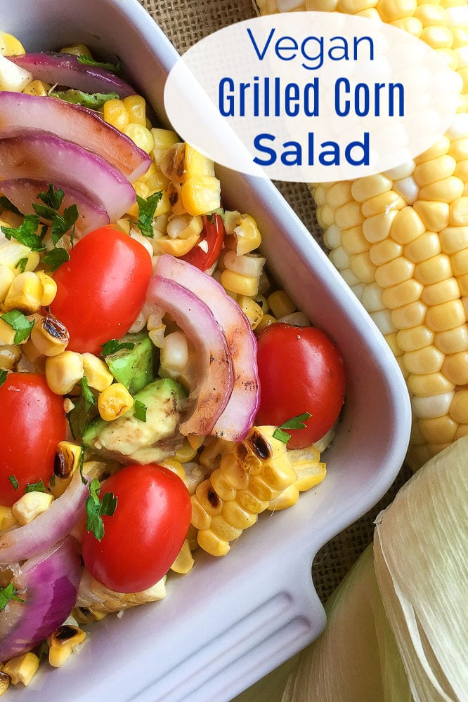 If you like corn on the cob as much as I do, you will love this vegan grilled corn salad that can be prepared on an outdoor grill or on the stove