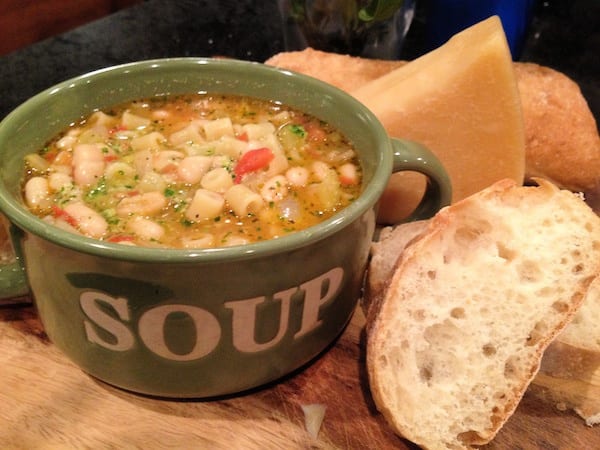 bowl of italian pasta fagioli