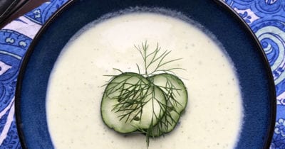 feature chilled cucumber avocado soup